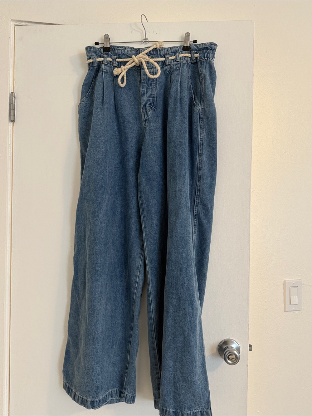 Relaxed Indigo Drawstring Denim Jeans for Women